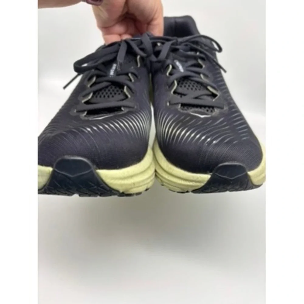 Hoka Rincon 3 Mens 9.5D Black Green Glow Lightweight Running Shoes 1119395 BGBT